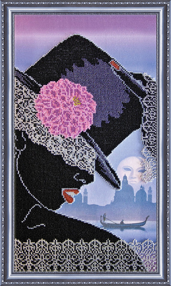 DIY Bead Embroidery Kit "Lace" 9.8"x18.1" / 25.0x46.0 cm