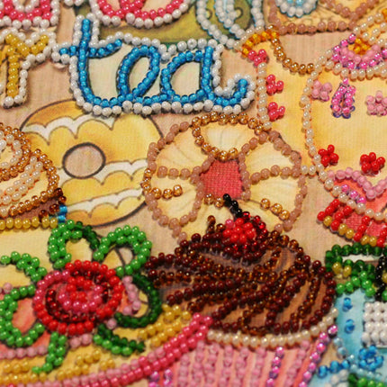 DIY Bead Embroidery Kit "Crazy tea party"