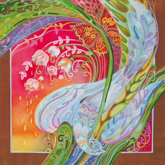 Canvas for bead embroidery "Paradise bird" 11.8"x11.8" / 30.0x30.0 cm