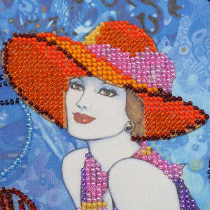 DIY Bead Embroidery Kit "Jazz age girls – 3" 11.8"x11.8" / 30.0x30.0 cm
