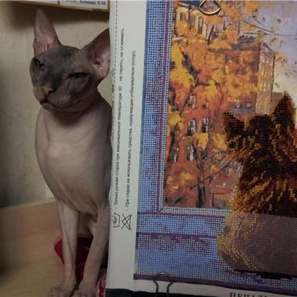 Canvas for bead embroidery "The Bright Sadness" 11.8"x11.8" / 30.0x30.0 cm