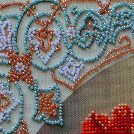 DIY Bead Embroidery Kit "Poppies and buldenezh" 12.2"x16.5" / 31.0x42.0 cm