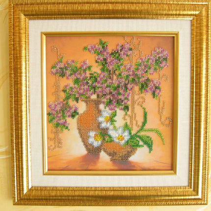Canvas for bead embroidery "Spring Flowers" 7.3"x7.9" / 18.5x20.0 cm