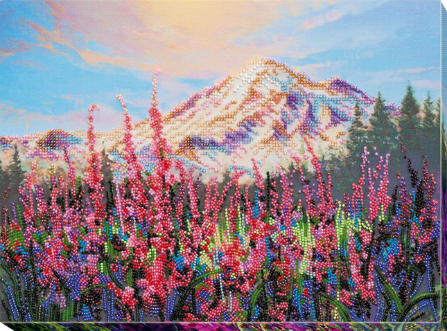 DIY Bead Embroidery Kit "During the blooming of Ivan Chai" 9.8"x13.8" / 25.0x35.0 cm