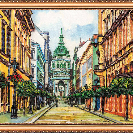 DIY Bead Embroidery Kit "Budapest" 15.7"x11.8" / 40.0x30.0 cm