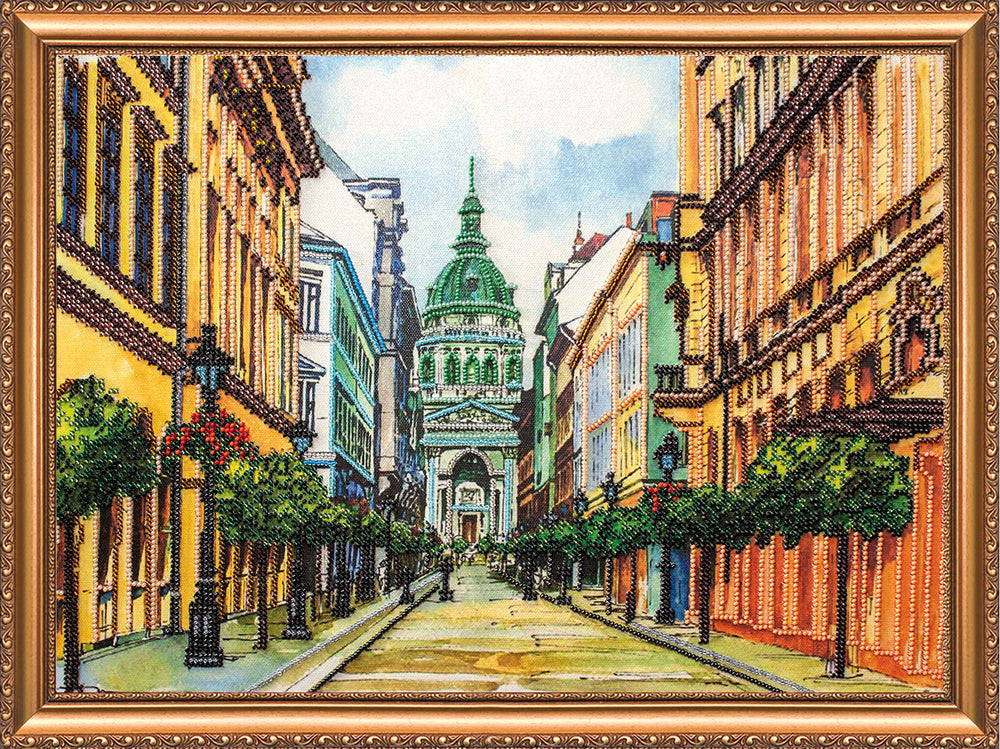DIY Bead Embroidery Kit "Budapest" 15.7"x11.8" / 40.0x30.0 cm