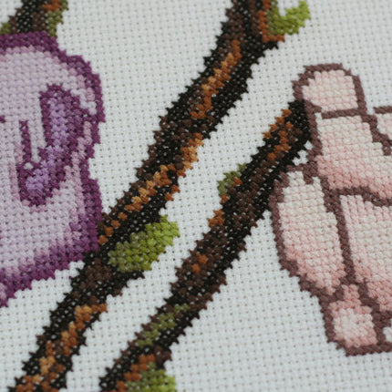 DIY Cross Stitch Kit "March rabbits" 10.2"x10.6"