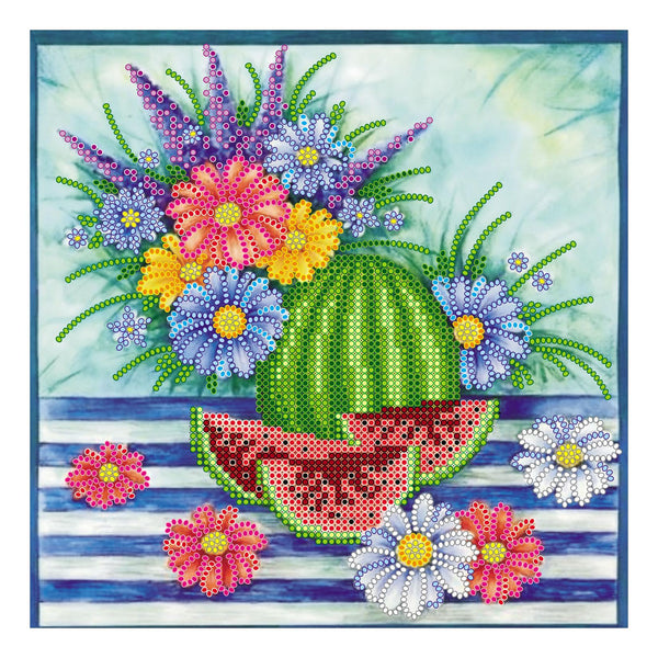 Canvas for bead embroidery "Watermelon" 7.9"x7.9" / 20.0x20.0 cm