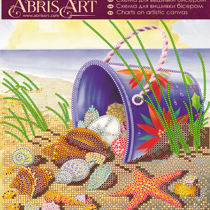 Canvas for bead embroidery "By the sea" 7.9"x7.9" / 20.0x20.0 cm