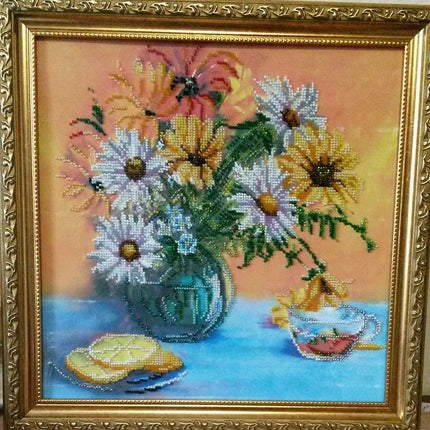 DIY Bead Embroidery Kit "Morning aroma" 11.8"x11.8" / 30.0x30.0 cm