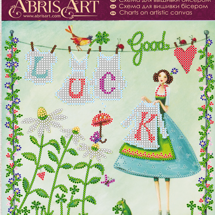 Canvas for bead embroidery "Lucky day" 7.9"x7.9" / 20.0x20.0 cm