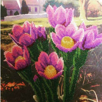 Canvas for bead embroidery "Spring in Provence" 11.8"x11.8" / 30.0x30.0 cm