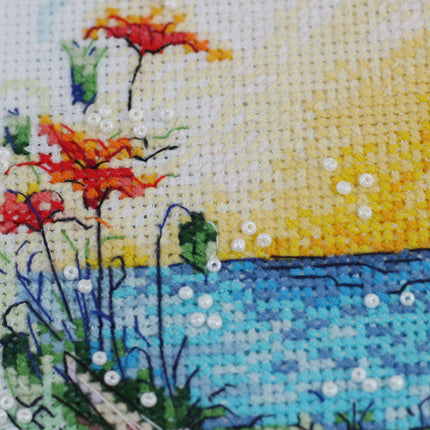 DIY Cross Stitch Kit "Sunny paradise" 9.8"x9.8"