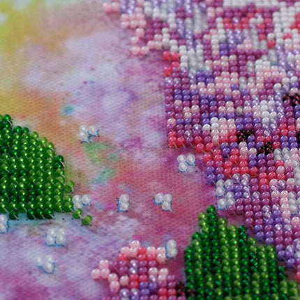 DIY Bead Embroidery Kit "Lilac still life" 11.8"x16.5" / 30.0x42.0 cm