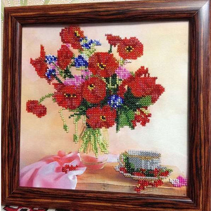 Canvas for bead embroidery "Morning Tea" 7.9"x7.9" / 20.0x20.0 cm