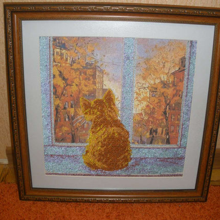Canvas for bead embroidery "The Bright Sadness" 11.8"x11.8" / 30.0x30.0 cm