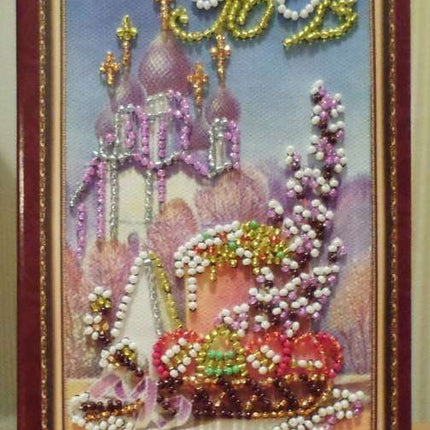 DIY Bead embroidery postcard kit "Easter – 8"