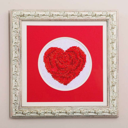 DIY Bead Embroidery Kit "Heart"  5.5"x5.5" / 14.0x14.0 cm