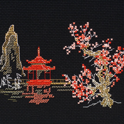 DIY Cross Stitch Kit "Japan-2" 5.9"x3.9"