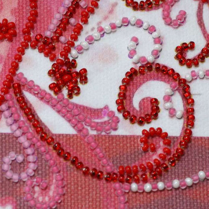 DIY Bead Embroidery Kit "Loving  hearts"  5.9"x5.9" / 15.0x15.0 cm