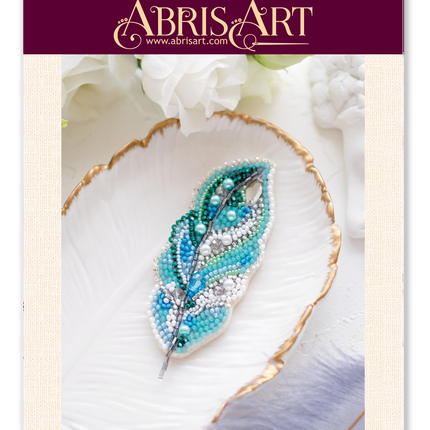 Beadwork kit for creating brooch "Light feather"