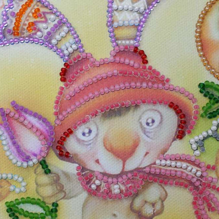 DIY Bead Embroidery Kit "Christmas carol" 20.5"x9.1" / 52.0x23.0 cm