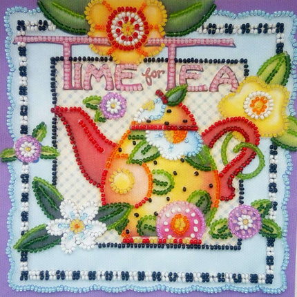 DIY Bead Embroidery Kit "Teatime"  5.9"x5.9" / 15.0x15.0 cm
