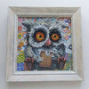 DIY Bead Embroidery Kit "Owl and cookies"  5.9"x5.9" / 15.0x15.0 cm