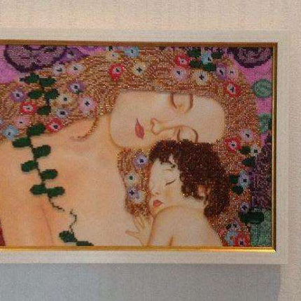 DIY Bead Embroidery Kit "Mother and Child" 14.6"x9.8" / 37.0x25.0 cm