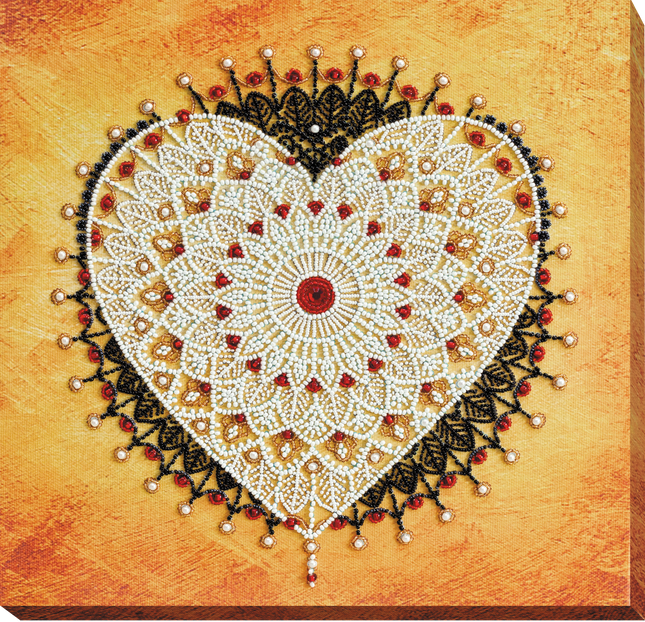 DIY Bead Embroidery Kit "Lace tie" 10.6"x10.6" / 27.0x27.0 cm