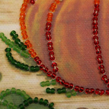 DIY Bead Embroidery Kit "Autumn queen"  5.9"x5.9" / 15.0x15.0 cm