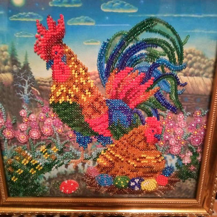 Canvas for bead embroidery "Peace, love and understanding" 7.9"x7.9" / 20.0x20.0 cm