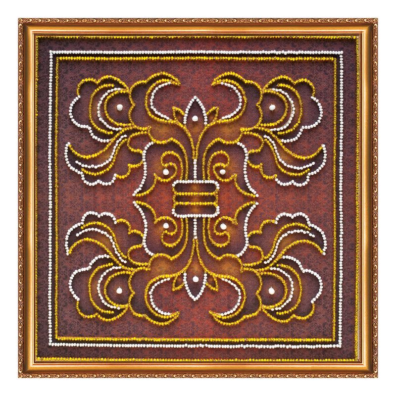 DIY Bead Embroidery Kit "Vintage – 2" 9.1"x9.1" / 23.0x23.0 cm