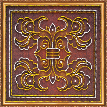 DIY Bead Embroidery Kit "Vintage – 2" 9.1"x9.1" / 23.0x23.0 cm