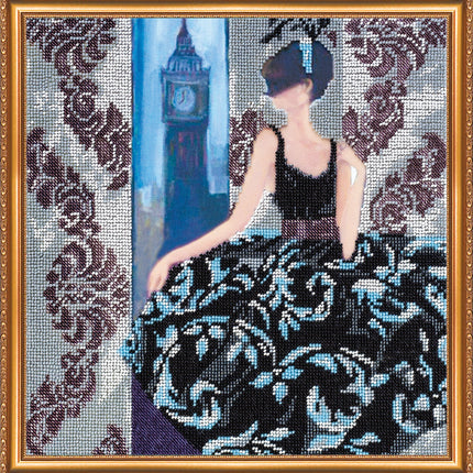 DIY Bead Embroidery Kit "Window to London" 11.8"x11.8" / 30.0x30.0 cm