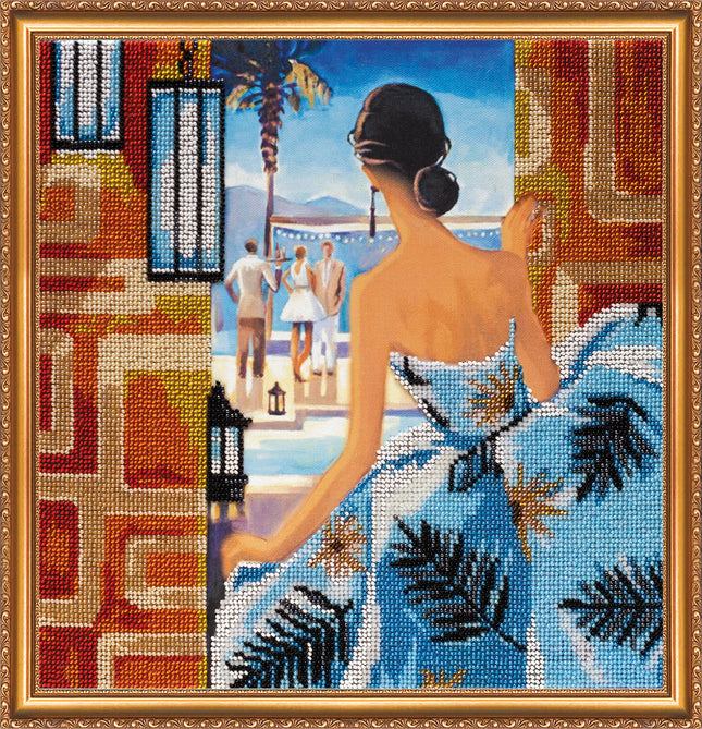 DIY Bead Embroidery Kit "Window to Rio" 11.8"x11.8" / 30.0x30.0 cm