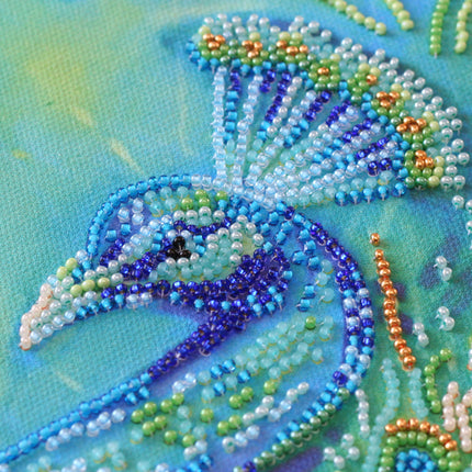 DIY Bead Embroidery Kit "Royal Peacock" 13.0"x13.0" / 33.0x33.0 cm