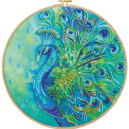 DIY Bead Embroidery Kit "Royal Peacock" 13.0"x13.0" / 33.0x33.0 cm