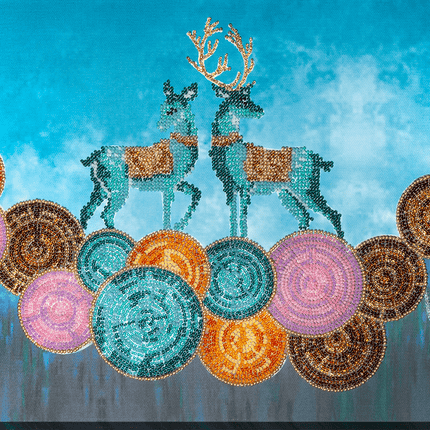 DIY Bead Embroidery Kit "Azure Grace" 20.5"x10.6" / 52.0x27.0 cm