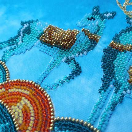 DIY Bead Embroidery Kit "Azure Grace" 20.5"x10.6" / 52.0x27.0 cm