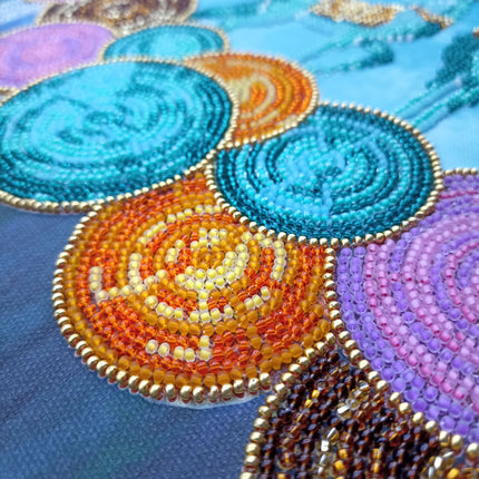 DIY Bead Embroidery Kit "Azure Grace" 20.5"x10.6" / 52.0x27.0 cm