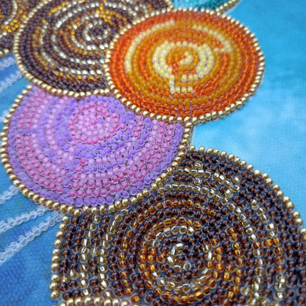 DIY Bead Embroidery Kit "Azure Grace" 20.5"x10.6" / 52.0x27.0 cm