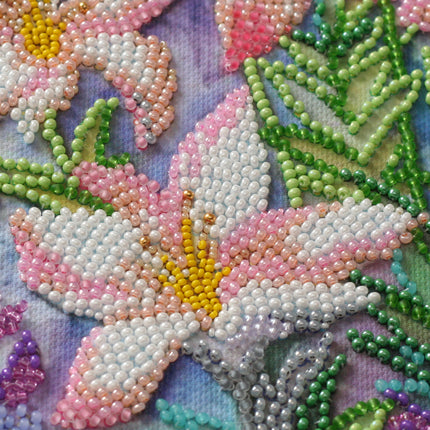 DIY Bead Embroidery Kit "Light pink" 11.0"x14.6" / 28.0x37.0 cm