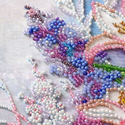 DIY Bead Embroidery Kit "Light pink" 11.0"x14.6" / 28.0x37.0 cm