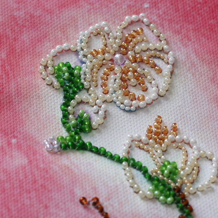 DIY Bead Embroidery Kit "Sakura Blossom" 7.9"x15.4" / 20.0x39.0 cm