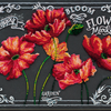 DIY Bead Embroidery Kit "Velvet poppies" 15.7"x10.6" / 40.0x27.0 cm