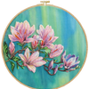 DIY Bead Embroidery Kit "Magnolias bloom" 13.0"x13.0" / 33.0x33.0 cm