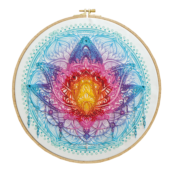 DIY Bead Embroidery Kit "Flower of the East" 13.0"x13.0" / 33.0x33.0 cm