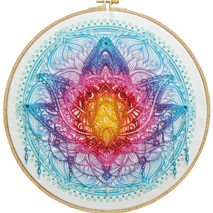DIY Bead Embroidery Kit "Flower of the East" 13.0"x13.0" / 33.0x33.0 cm