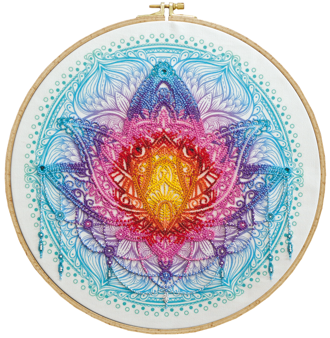 DIY Bead Embroidery Kit "Flower of the East" 13.0"x13.0" / 33.0x33.0 cm